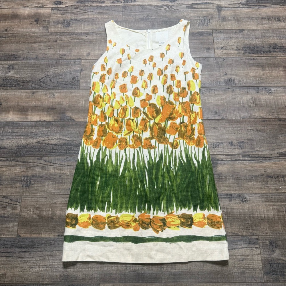 Anna Sui For Anthropologie Floral Sleeveless Dress with Tulip Print Women's 2